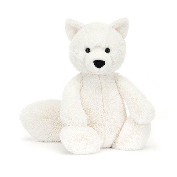 RETIRED Bashful Arctic Fox Jellycat White Plush Collectible BAS3AFX NWT - Picture 1 of 6